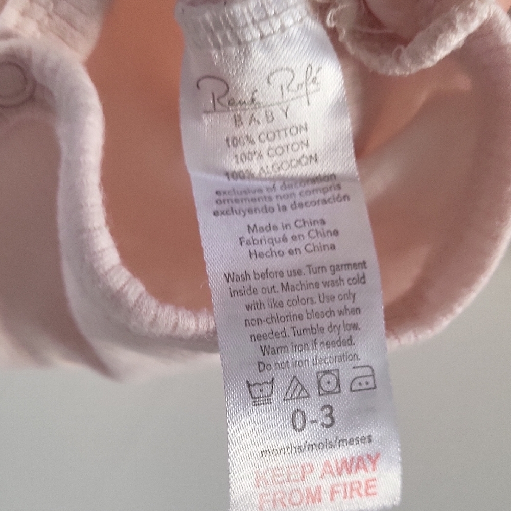 Rene Rofe Baby Pink Cotton Bodysuit Set 0-3 Months - Picture 3 of 5